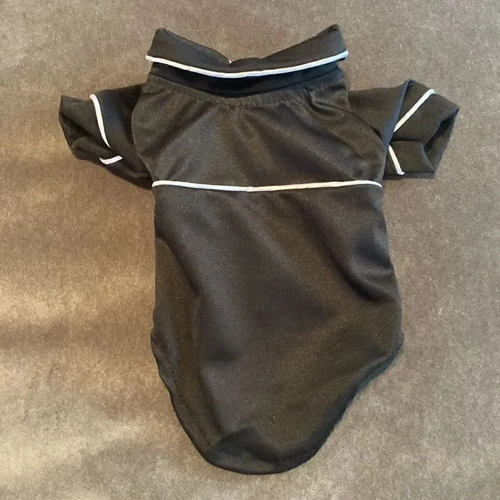 Dog Shirt Black with Collar & White Accents Size S NEW
